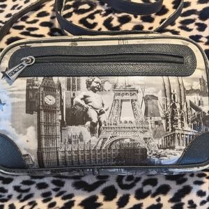 Jean Paul Gaultier vintage 90s landmark, travel purse handbag retro, grunge, art